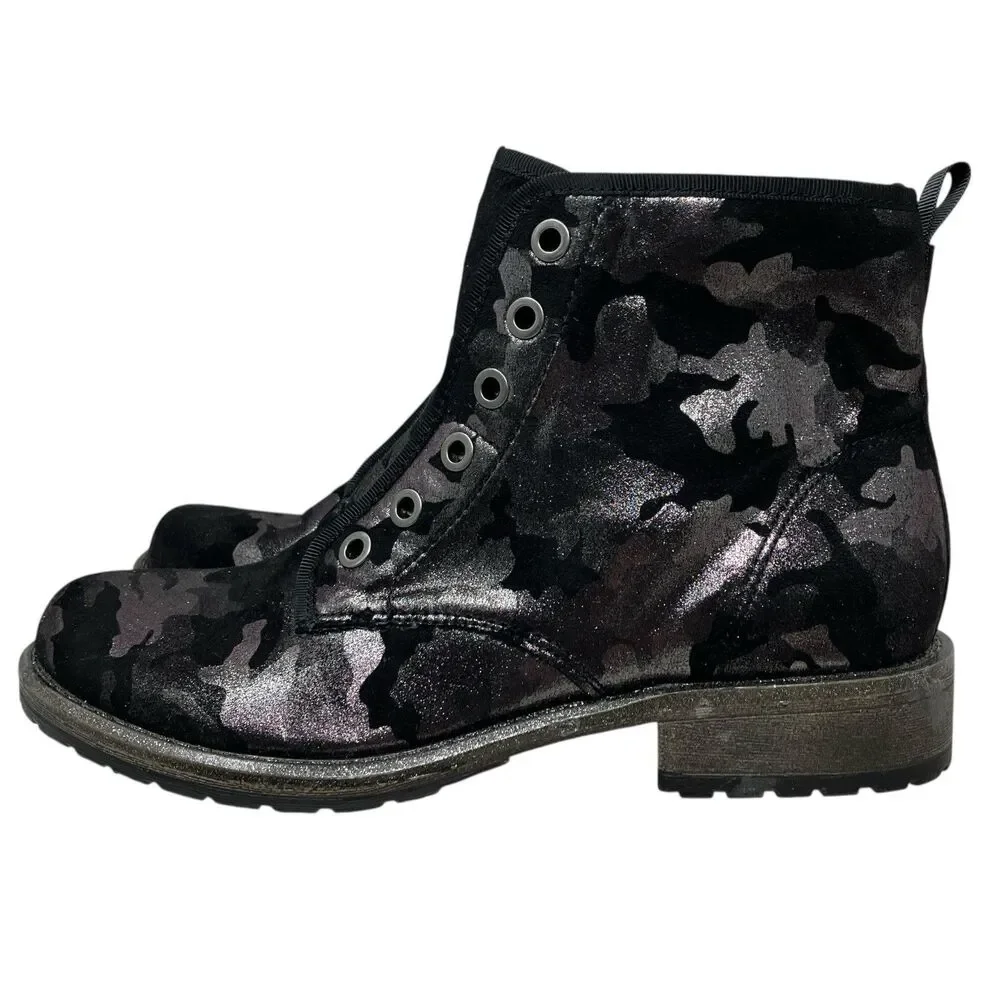 Dolce Vita Girls Black Camo Ankle Combat Boots  Moto‎ Casual Everyday